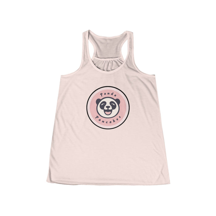Panda Pancakes Women's Racerback Tank — Cute Kawaii Breakfast Graphic