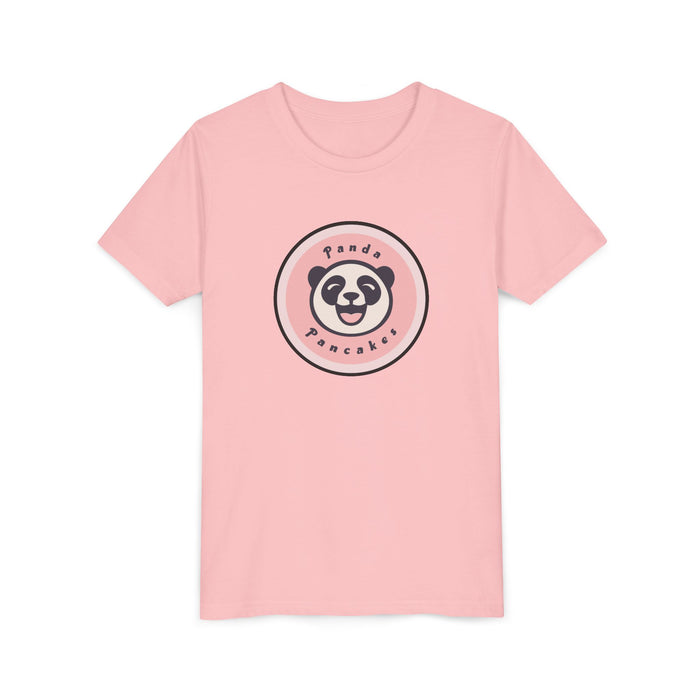 Panda Pancakes Kids Tee – Cute Pink Youth Short Sleeve Shirt
