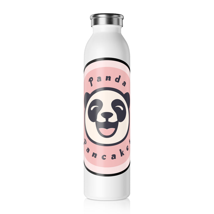 Slim Water Bottle — Cute Panda Pancake Logo Stainless Steel Bottle